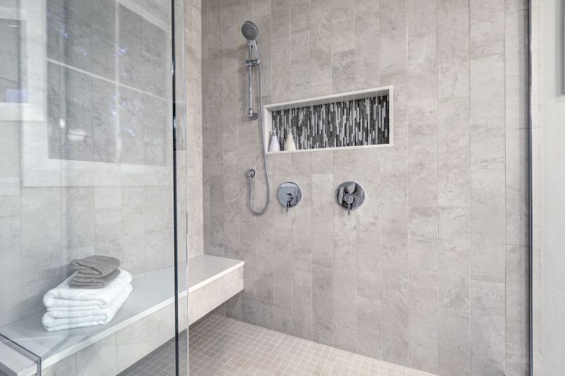 Modern Shower with Tile Accents